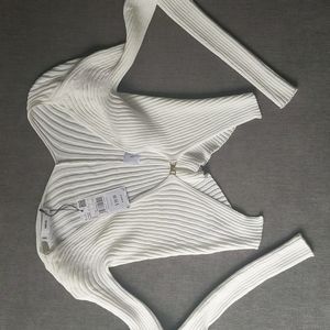 NWT Mango white clasp detail cardigan